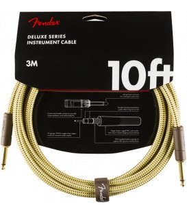 Fender Deluxe Series Instrument Cable, Tweed /Black 3mt